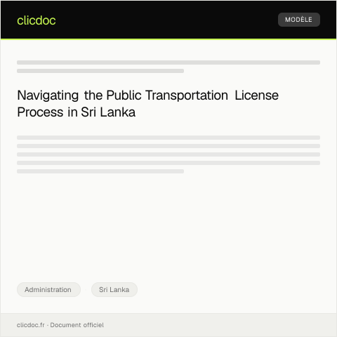 Document preview: Request for Public Transportation License — Administration, Sri Lanka