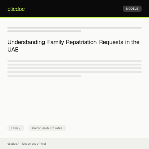 Document preview: Request for Repatriation of Family Members — Family, United Arab Emirates