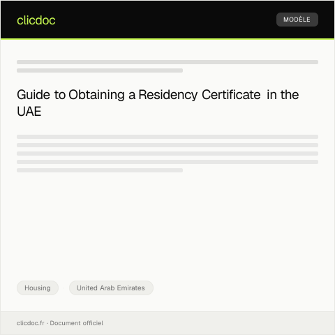 Document preview: Request for Certificate of Residency for Visa Processing / طلب شهادة الإقامة لمعالجة التأشيرة — Housing, United Arab Emirates
