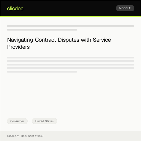 Document preview: Request for Resolution of a Contract Dispute with a Service Provider — U.S. Department of Justice — Consumer, United States