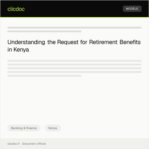 Document preview: Request for Retirement Benefits Details (Form BK-RET046) — Banking & finance, Kenya
