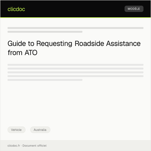Document preview: Request for Roadside Assistance Service through Your Vehicle Warranty Provider — Vehicle, Australia