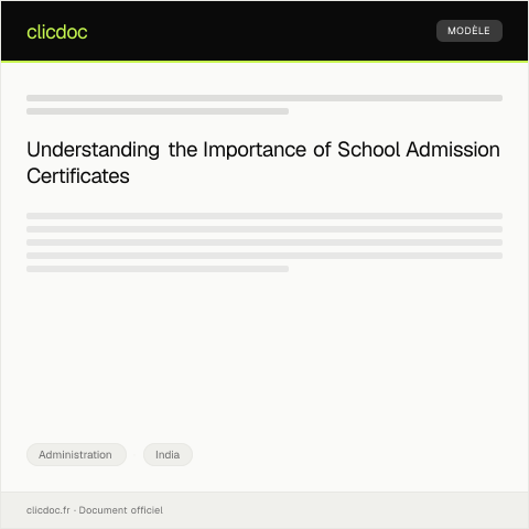 Document preview: Request for School Admission Certificate from Education Department — Administration, India