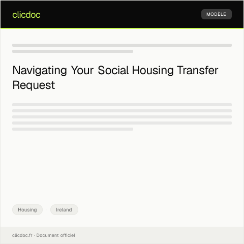 Document preview: Request for Social Housing Transfer — Housing, Ireland