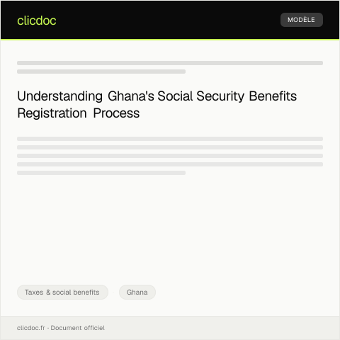 Document preview: Request for Social Security Benefits Registration — Taxes & social benefits, Ghana