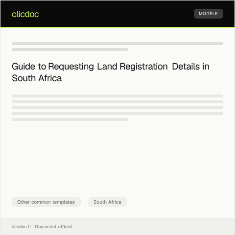Document preview: Request for South African land registration details — Other common templates, South Africa