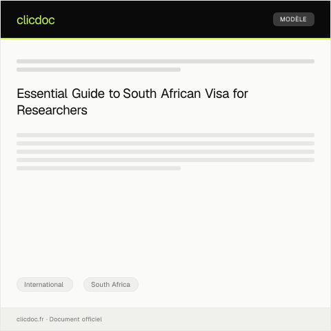 Document preview: Request for South African Visa for International Researchers — International, South Africa