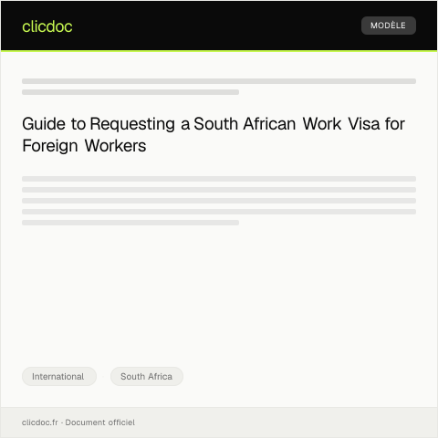 Document preview: Request for South African Work Visa for Foreign Employees — International, South Africa