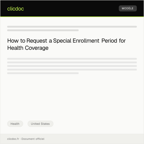 Document preview: Request for Special Enrollment Period due to Qualifying Life Event — Health, United States