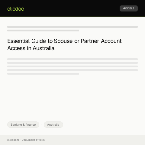 Document preview: Request for Spouse or Partner Account Access — Banking & finance, Australia