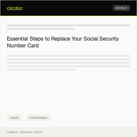Document preview: Request for Social Security Number Replacement (Form SS-5) — Health, United States