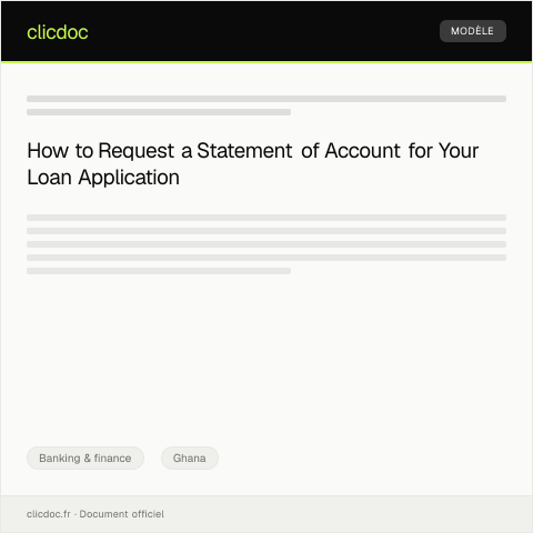 Document preview: Request for Statement of Account for Loan Application — Banking & finance, Ghana