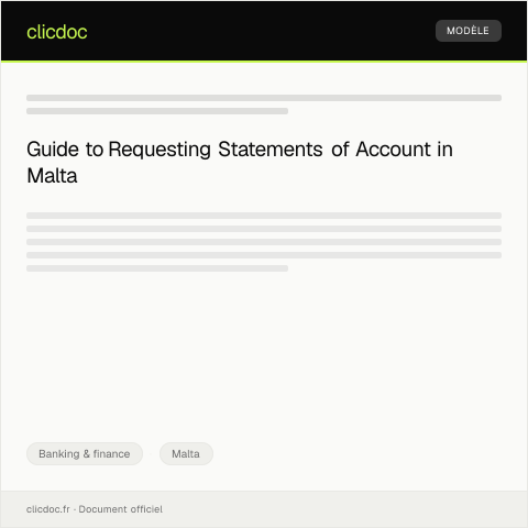 Document preview: Request for Statements of Account — Banking & finance, Malta