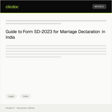 Document preview: Request for Statutory Declaration of Marriage - Form SD-2023 — Legal, India
