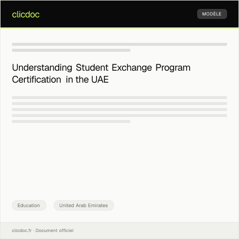 Document preview: Request for Student Exchange Program Certification — Education, United Arab Emirates