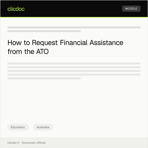 Document preview: Request for Student Financial Assistance Support — Education, Australia
