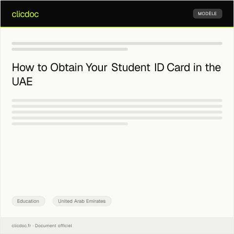 Document preview: Request for Student ID Card through Emirates ID System — Education, United Arab Emirates