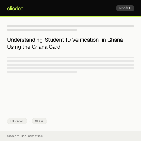 Document preview: Request for Student ID Verification via Ghana Card — Education, Ghana