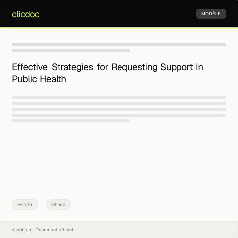 Document preview: Request for Support in Managing Communicable Diseases — Health, Ghana