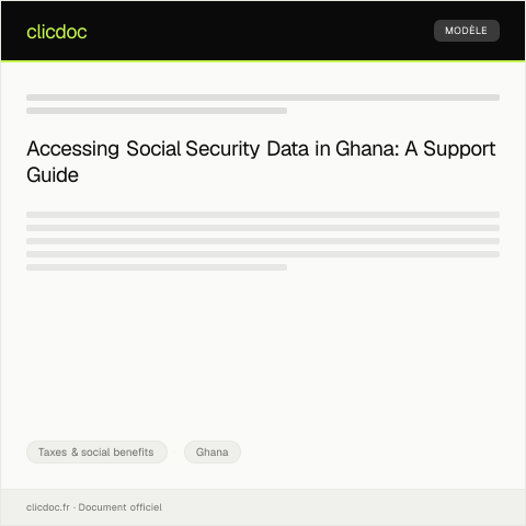 Document preview: Request for Support in Accessing Ghana Social Security Data — Taxes & social benefits, Ghana
