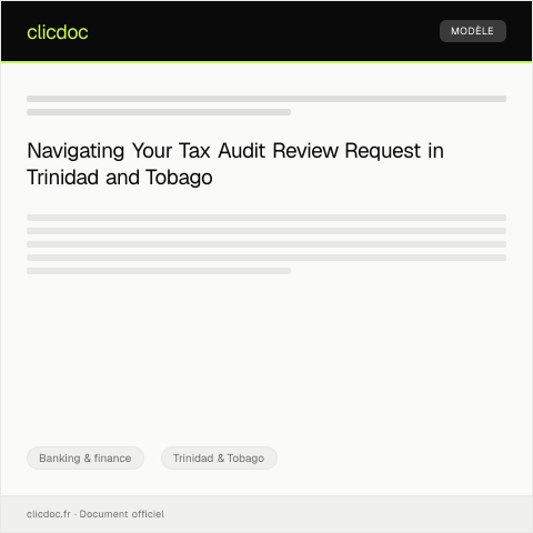 Document preview: Request for Tax Audit Review — Banking & finance, Trinidad & Tobago