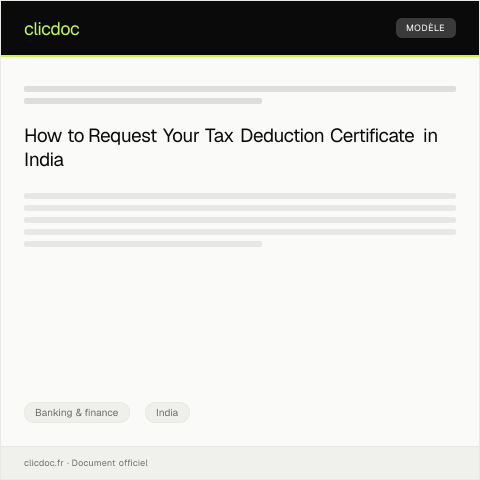 Document preview: Request for Tax Deduction Certificate (Form 16/Form 16A) — Banking & finance, India