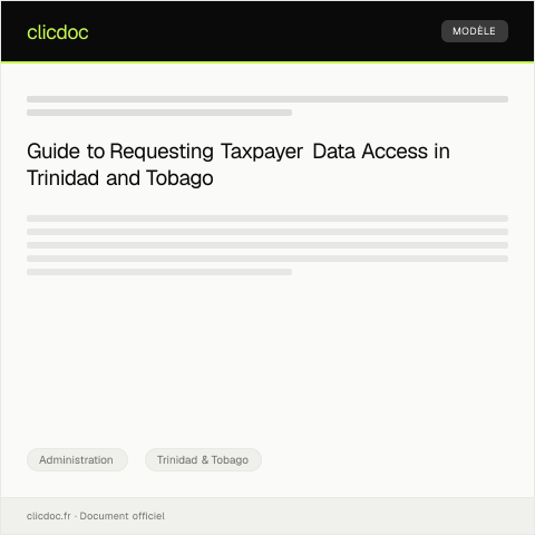 Document preview: Request for Taxpayer Data Access — Administration, Trinidad & Tobago