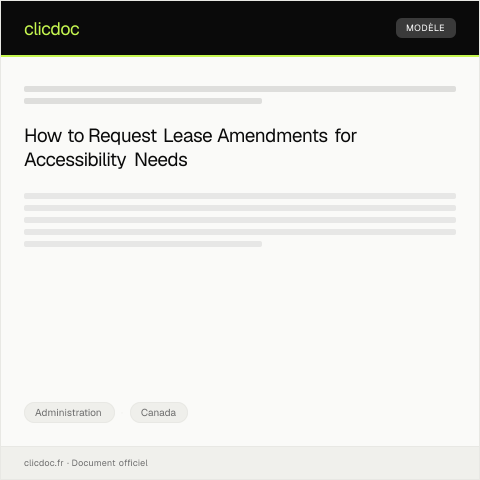 Document preview: Request to Amend Lease Terms for Accessibility Needs — Administration, Canada