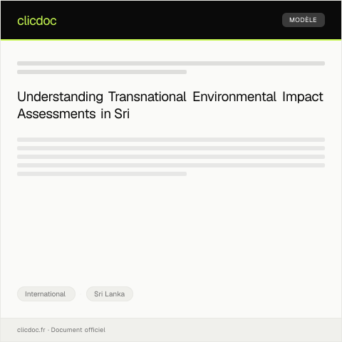 Document preview: Request for Transnational Environmental Impact Assessment (EIA) — International, Sri Lanka