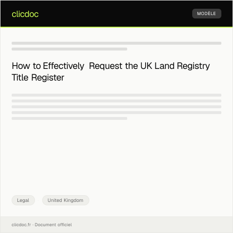 Document preview: Request for UK Land Registry Title Register — Legal, United Kingdom