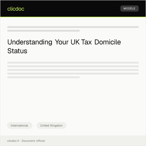 Document preview: Request for UK Tax Domicile Status Verification — International, United Kingdom
