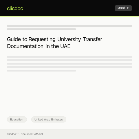 Document preview: Request for University Transfer Documentation — Education, United Arab Emirates