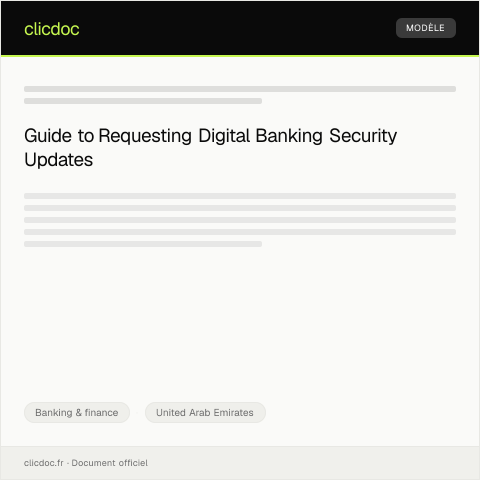 Document preview: Request to Update Digital Banking Security Settings / طلب تحديث إعدادات الأمان للخدمات الرقمية — Banking & finance, United Arab Emirates