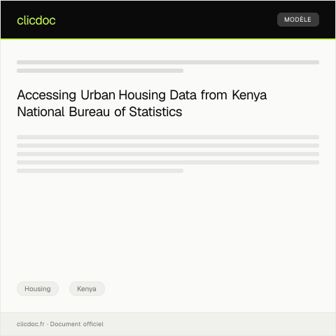 Document preview: Request for Urban Housing Data Access from Kenya National Bureau of Statistics — Housing, Kenya