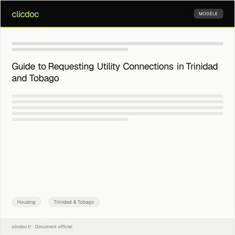 Document preview: Request for Assistance with Utility Connection in Housing — Housing, Trinidad & Tobago