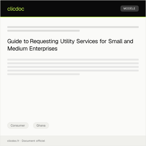 Document preview: Request for Utility Service for Small and Medium Enterprises — Consumer, Ghana