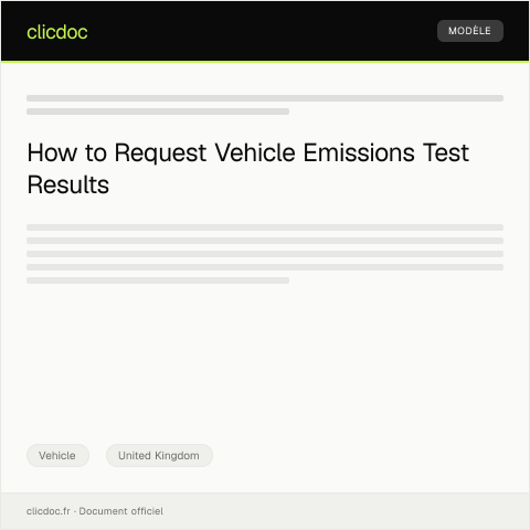 Document preview: Request for Details of Vehicle Emissions Test Results — Vehicle, United Kingdom