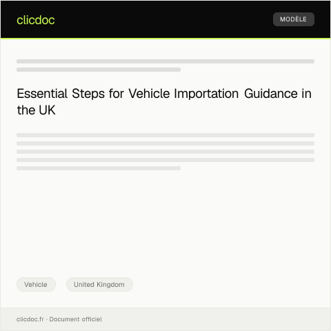 Document preview: Request for Vehicle Importation Guidance — Vehicle, United Kingdom