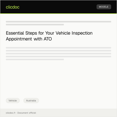 Document preview: Request for Vehicle Inspection Appointment — Vehicle, Australia