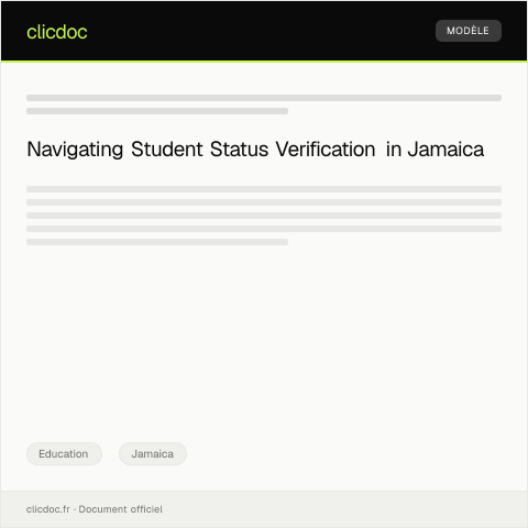 Document preview: Request for Verification of Student Status — Education, Jamaica