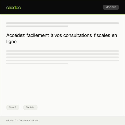 Aperçu du document Requête pour une consultation en ligne — Santé, Tunisie