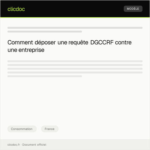 Aperçu du document Requête auprès de la DGCCRF pour pratica commerciale abusive — Consommation, France
