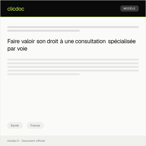 Aperçu du document Requête pour orientation vers un spécialiste — Santé, France