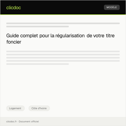 Aperçu du document Requête pour la régularisation de titre foncier — Logement, Côte d'Ivoire