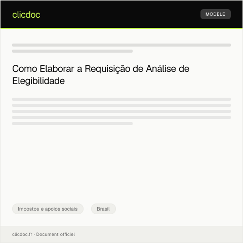 Pré-visualização do documento Requisição de análise de elegibilidade para benefício social — Impostos e apoios sociais, Brasil