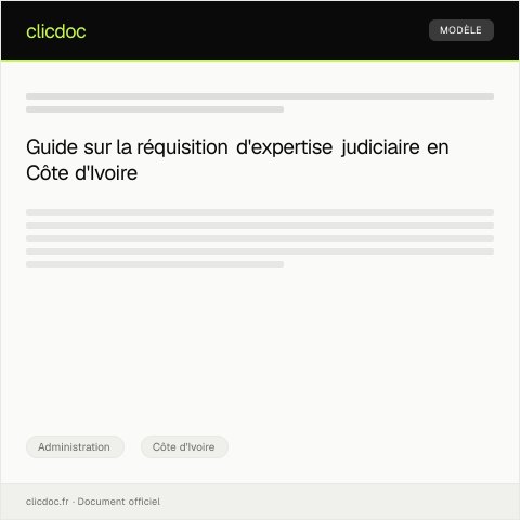 Aperçu du document Réquisition pour une expertise judiciaire dans une affaire civile — Administration, Côte d'Ivoire