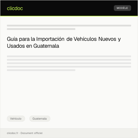 Vista previa del documento Requisitos para la importación de vehículos nuevos y usados mediante trámite electrónico — Vehículo, Guatemala