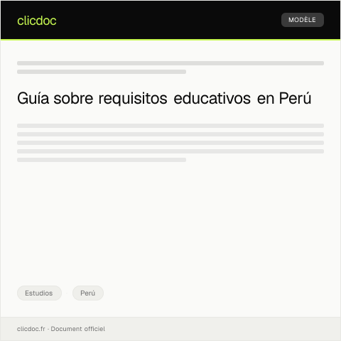 Vista previa del documento Información sobre requisitos para ingreso a instituciones educativas — Estudios, Perú