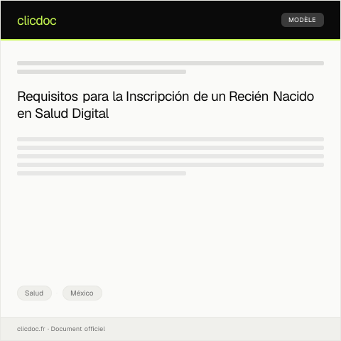 Vista previa del documento Requisitos para inscribir un nacido en el sistema de salud digital — Salud, México