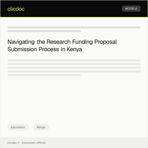 Document preview: Research Funding Proposal Submission (Form RES-KEN006) — Education, Kenya